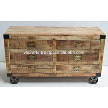 wooden rough wood sideboard indsutrial design